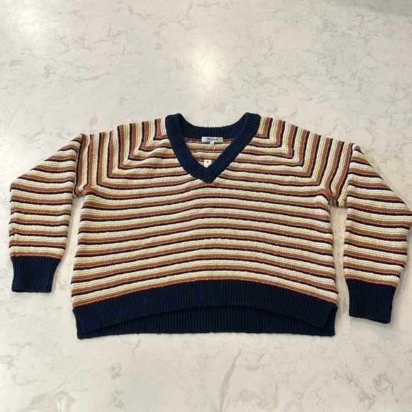 Madewell Arden Striped Pink Pullover Knit Sweater NWT - Picture 14 of 16